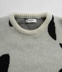 Dancer Mask Knit Sweatshirt - White -FLATSPOT Sales dancer mask knit sweatshirt white 4