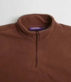 Fucking Awesome Cut Off 1/4 Zip Polar Fleece - Brown -FLATSPOT Sales fucking awesome cut off 1 4 zip polar fleece brown 4