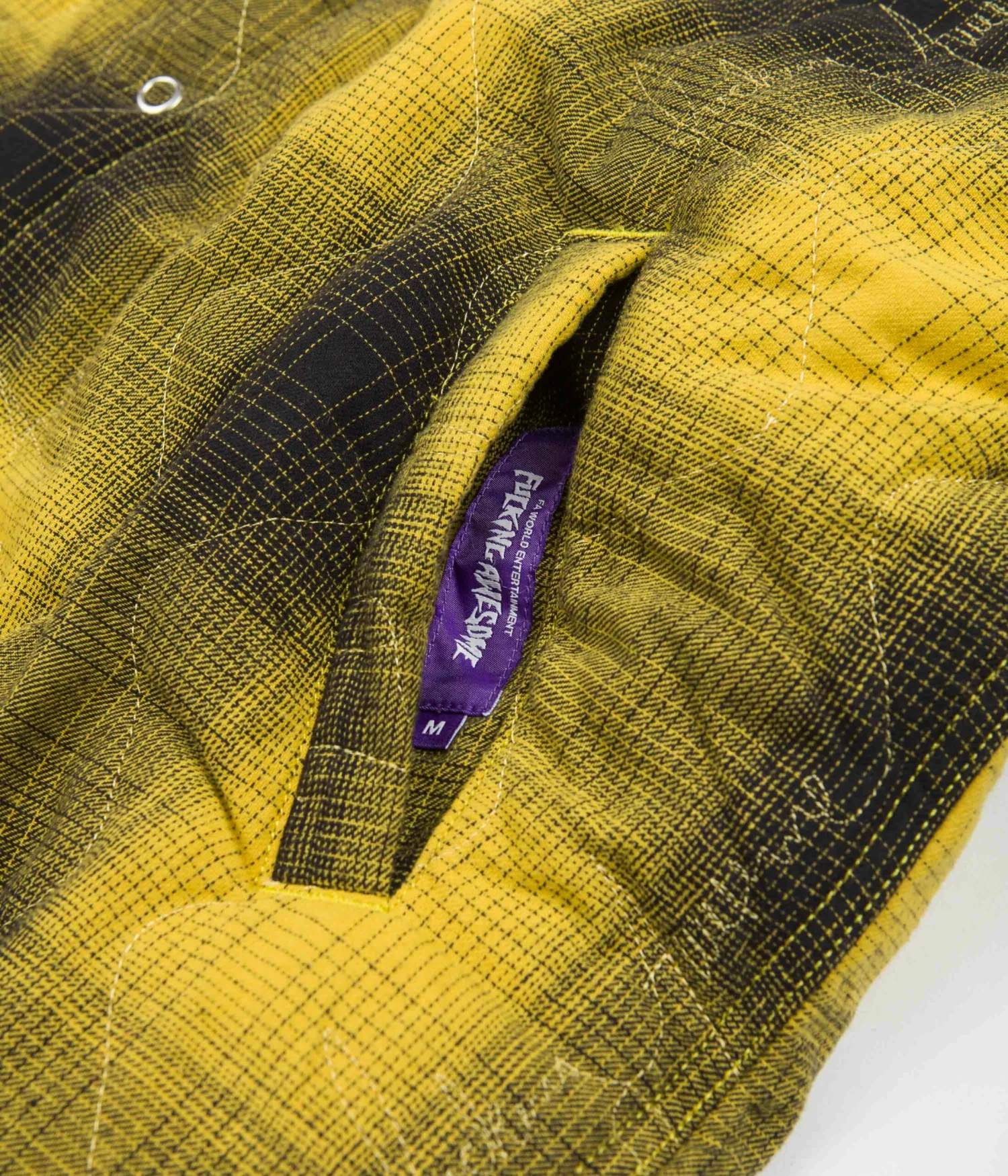 Fucking Awesome Lightweight Reversible Flannel Jacket - Yellow / Black 5 Fucking Awesome Lightweight Reversible Flannel Jacket - Yellow / Black - Image 3