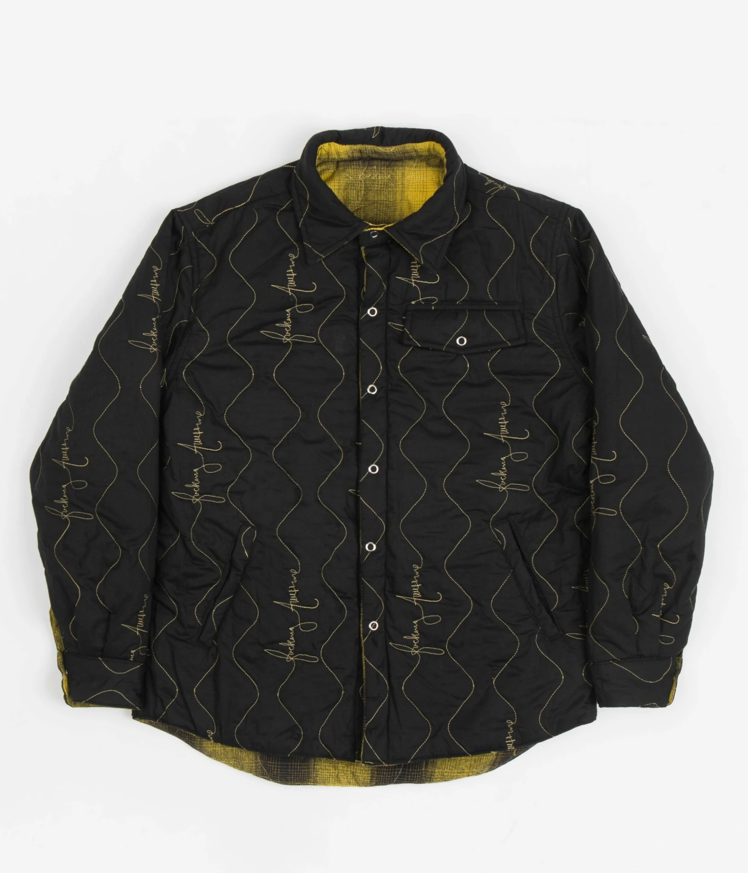 Fucking Awesome Lightweight Reversible Flannel Jacket - Yellow / Black 9 Fucking Awesome Lightweight Reversible Flannel Jacket - Yellow / Black - Image 7