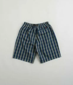 Gramicci OG Yarn Dye Shadow Plaid Jam Shorts - Blue -FLATSPOT Sales gramicci og yarn dye shadow plaid jam shorts blue 3