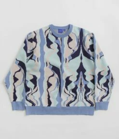 Helas Mirage Knit Crewneck Sweatshirt - Blue