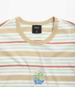 HUF Cheshire Stripe Knit T-Shirt - Cream -FLATSPOT Sales huf cheshire stripe knit t shirt cream 3