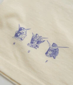 HUF Gundam Wing Heads T-Shirt - Bone -FLATSPOT Sales huf gundam wing heads t shirt bone 4