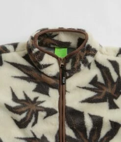 HUF Lowell Jacquard Sherpa Zip Fleece - Natural -FLATSPOT Sales huf lowell jacquard sherpa zip fleece natural 3