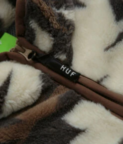 HUF Lowell Jacquard Sherpa Zip Fleece - Natural -FLATSPOT Sales huf lowell jacquard sherpa zip fleece natural 5