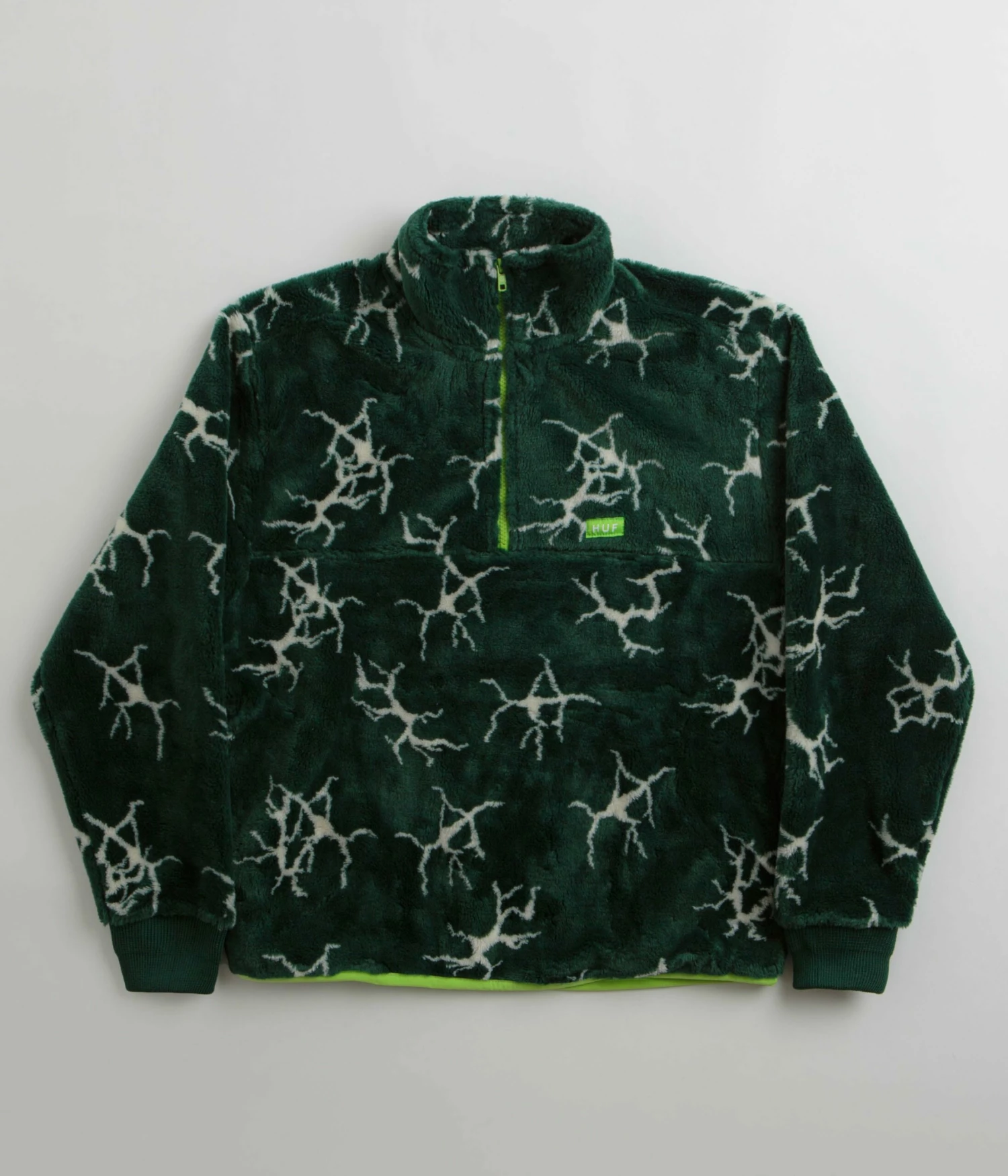 HUF Quake Sherpa 1/4 Zip Fleece - Forest Green 3 HUF Quake Sherpa 1/4 Zip Fleece - Forest Green