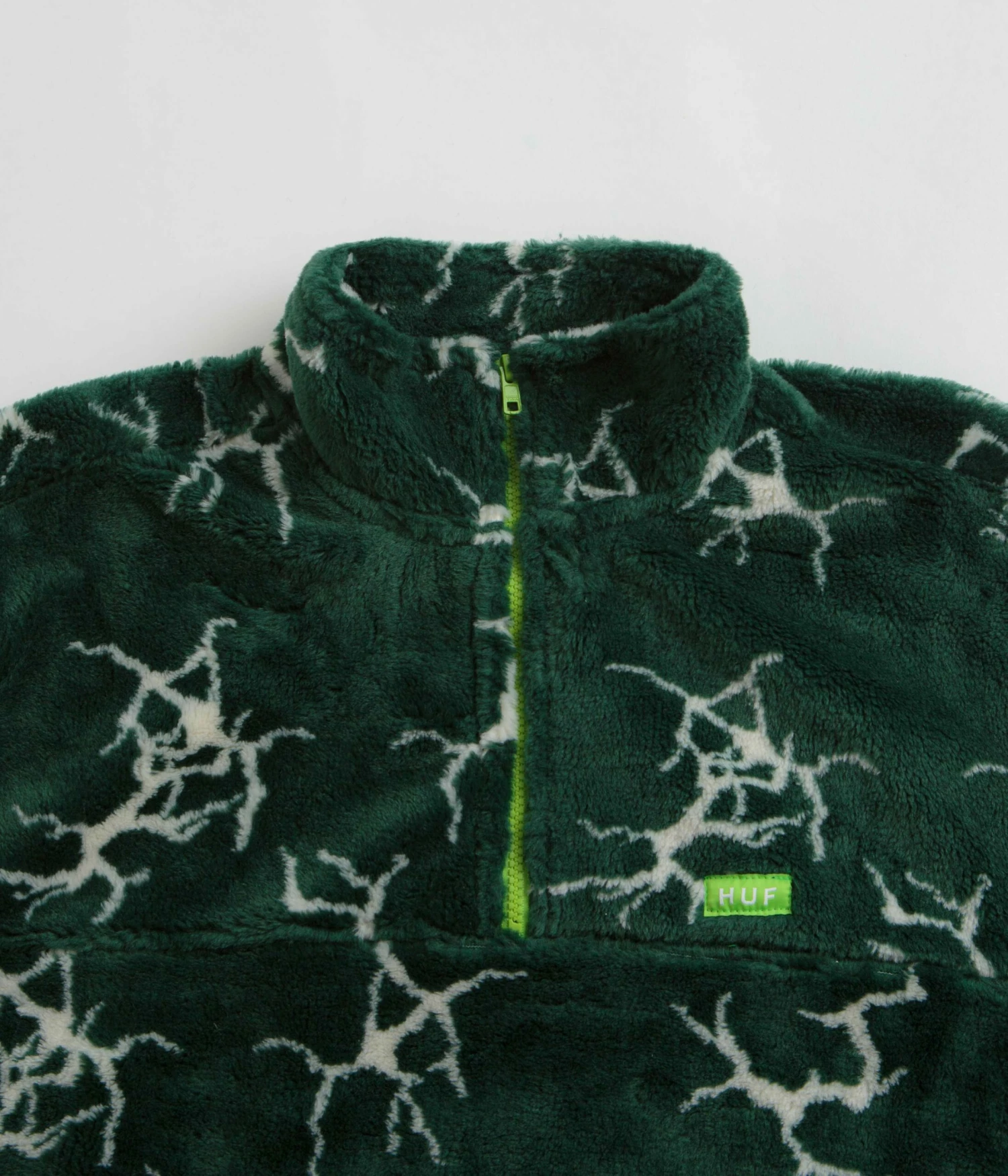 HUF Quake Sherpa 1/4 Zip Fleece - Forest Green 4 HUF Quake Sherpa 1/4 Zip Fleece - Forest Green - Image 2