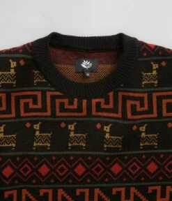 Magenta Peru Knit Crewneck Sweatshirt - Black -FLATSPOT Sales magenta peru knit crewneck sweatshirt black 5