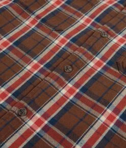 Mollusk Builder Shirt - Brown Plaid -FLATSPOT Sales mollusk builder shirt brown plaid 3