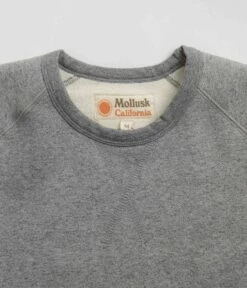 Mollusk Heavy Terry Crewneck Sweatshirt - Heather Grey -FLATSPOT Sales mollusk heavy terry crewneck sweatshirt heather grey 3