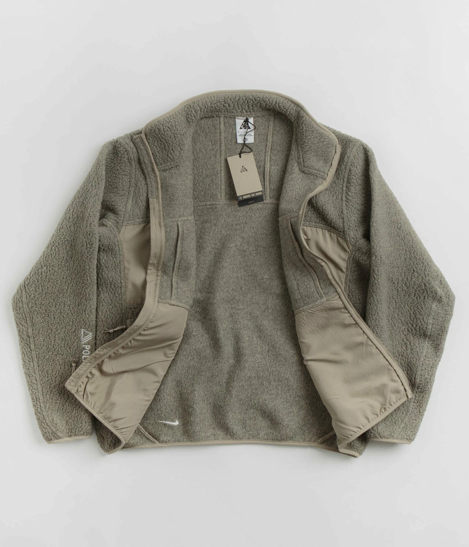 Nike ACG Arctic Wolf Full Zip Fleece - Khaki / Light Iron Ore / Summit White 4 Nike ACG Arctic Wolf Full Zip Fleece - Khaki / Light Iron Ore / Summit White - Image 2