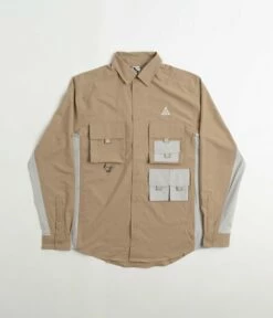 Nike ACG UV Devastation Trail Shirt - Khaki / Light Iron Ore / Summit White