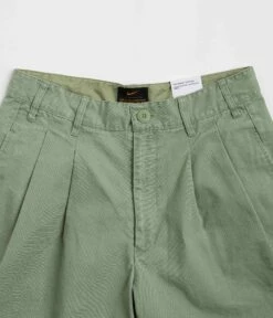 Nike Sportswear Nike Pleated Chino Shorts - Oil Green / White -FLATSPOT Sales nike pleated chino shorts oil green white 4