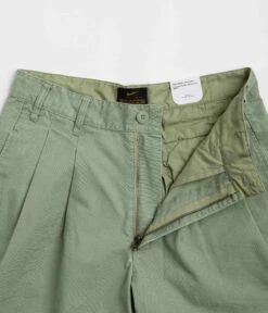 Nike Sportswear Nike Pleated Chino Shorts - Oil Green / White -FLATSPOT Sales nike pleated chino shorts oil green white 5