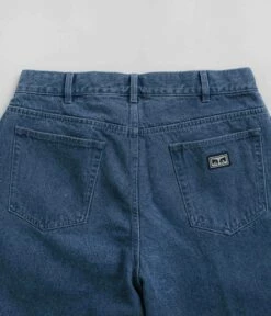 Obey Bigwig Baggy Denim Shorts - Light Indigo -FLATSPOT Sales obey bigwig baggy denim shorts light indigo 6