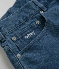 Obey Bigwig Baggy Denim Shorts - Light Indigo -FLATSPOT Sales obey bigwig baggy denim shorts light indigo 7