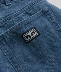 Obey Bigwig Baggy Denim Shorts - Light Indigo -FLATSPOT Sales obey bigwig baggy denim shorts light indigo 8
