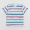 Obey Distance Stripe T-Shirt - White Multi 2 Obey Distance Stripe T-Shirt - White Multi -FLATSPOT Sales obey distance stripe t shirt white multi 1