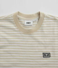 Obey Established Works Eyes Stripe T-Shirt - Clay Multi -FLATSPOT Sales obey established works eyes stripe t shirt clay multi 3