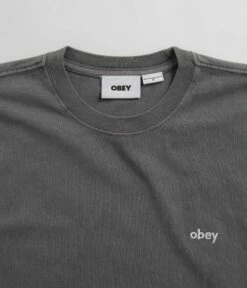 Obey Lowercase Pigment T-Shirt - Digital Black 7 Obey Lowercase Pigment T-Shirt - Digital Black -FLATSPOT Sales obey lowercase pigment t shirt digital black 3