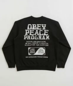 Obey Peace Program Crewneck Sweatshirt - Black