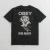 Obey Rise Above Rose T-Shirt - Pigment Vintage Black 1 Obey Rise Above Rose T-Shirt - Pigment Vintage Black -FLATSPOT Sales obey rise above rose t shirt pigment vintage black 2