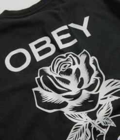 Obey Rise Above Rose T-Shirt - Pigment Vintage Black -FLATSPOT Sales obey rise above rose t shirt pigment vintage black 5