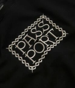 Pass Port Invasive Embroidered Crewneck Sweatshirt - Black -FLATSPOT Sales pass port invasive embroidered crewneck sweatshirt black 3