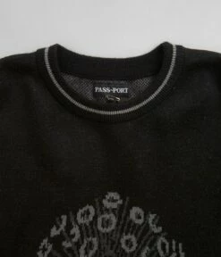 Pass Port Kings X Fountain Mohair Knitted Sweatshirt - Black -FLATSPOT Sales pass port kings x fountain mohair knitted sweatshirt black 4