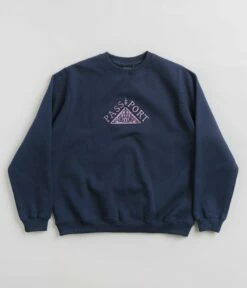 Pass Port Manuscript Crewneck Sweatshirt - Navy