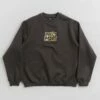 Pass Port Master-Sound Embroidered Crewneck Sweatshirt - Tar -FLATSPOT Sales pass port master sound embroidered crewneck sweatshirt tar 1
