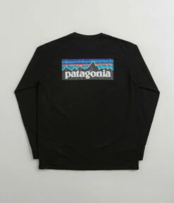 Patagonia P-6 Logo Responsibili-Tee Long Sleeve T-Shirt - Black