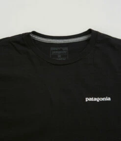 Patagonia P-6 Logo Responsibili-Tee Long Sleeve T-Shirt - Black -FLATSPOT Sales patagonia p 6 logo responsibili tee long sleeve t shirt black 3