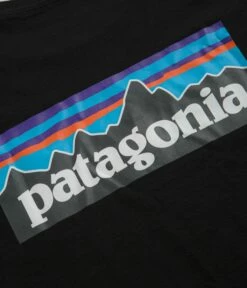 Patagonia P-6 Logo Responsibili-Tee Long Sleeve T-Shirt - Black -FLATSPOT Sales patagonia p 6 logo responsibili tee long sleeve t shirt black 5