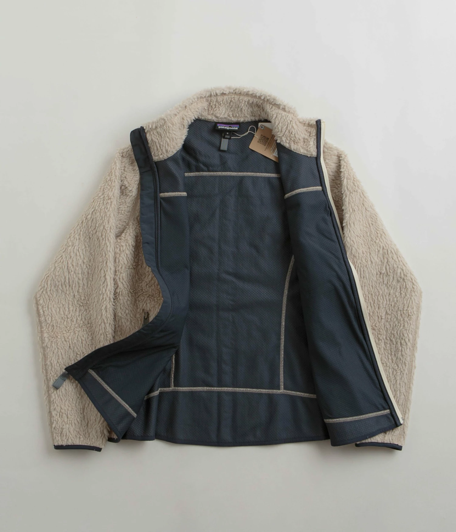 Patagonia Womens Classic Retro-X Jacket - Natural / Smolder Blue 4 Patagonia Womens Classic Retro-X Jacket - Natural / Smolder Blue - Image 2