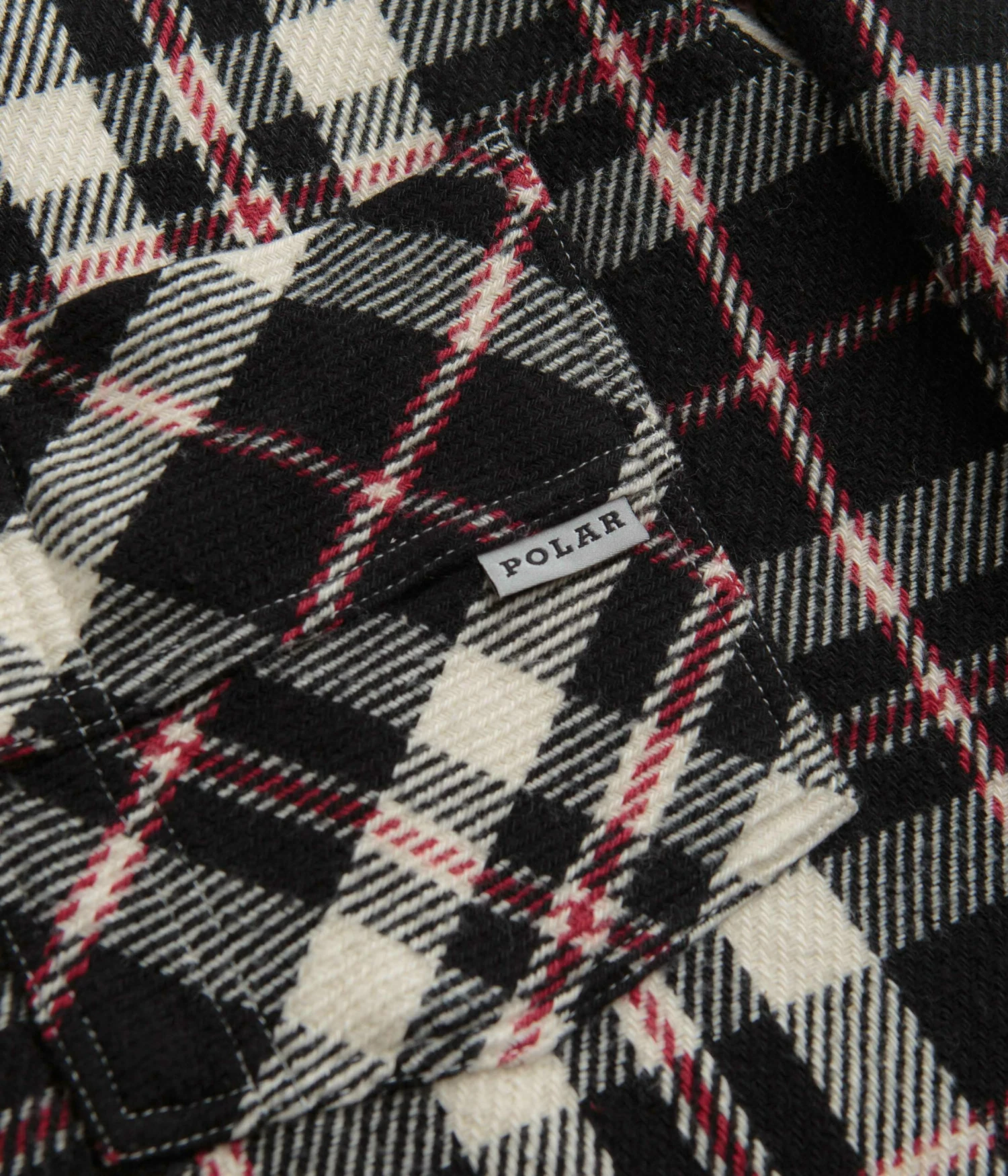 Polar Big Boy Flannel Overshirt - Black / Cloud White / Red 5 Polar Big Boy Flannel Overshirt - Black / Cloud White / Red - Image 3