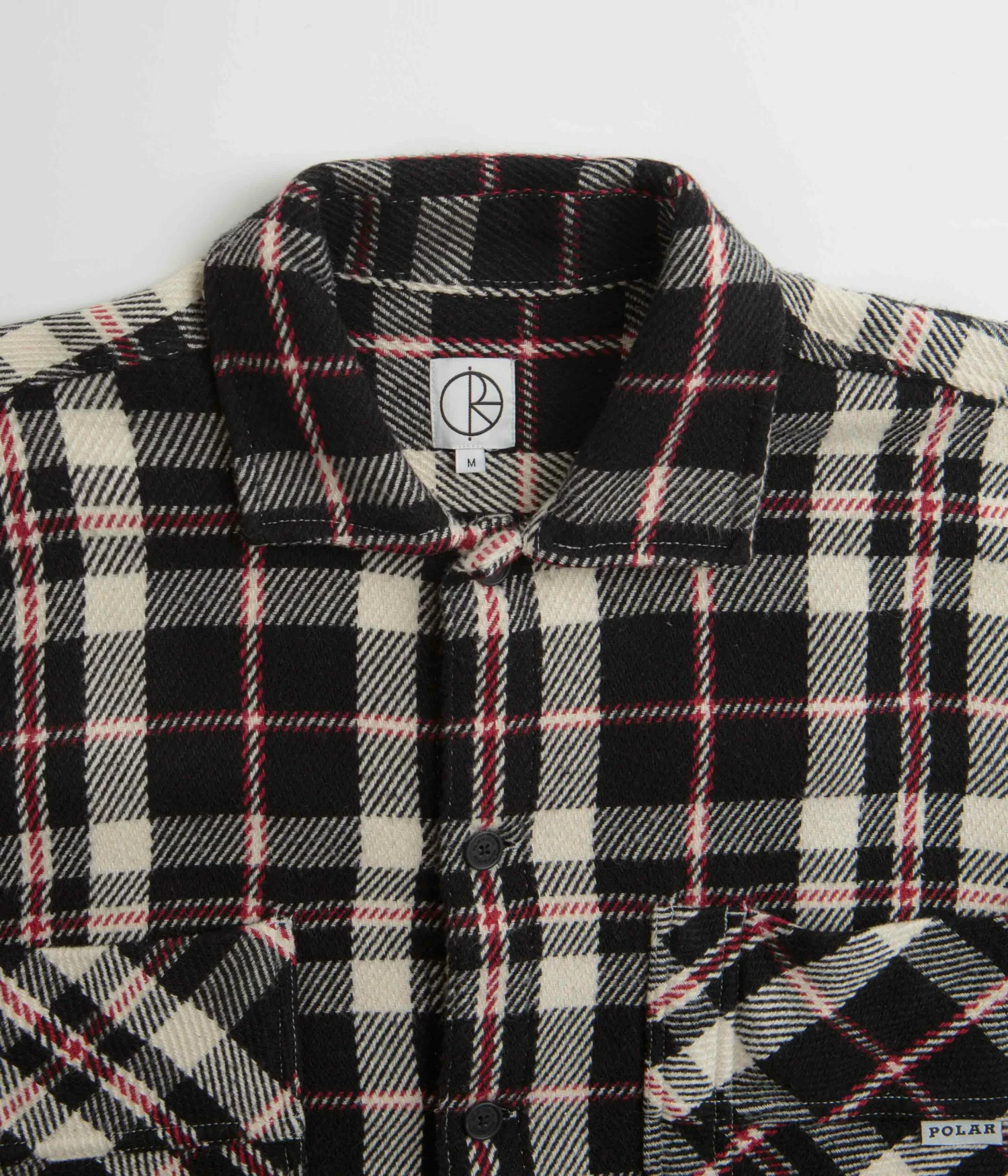 Polar Big Boy Flannel Overshirt - Black / Cloud White / Red 6 Polar Big Boy Flannel Overshirt - Black / Cloud White / Red - Image 4