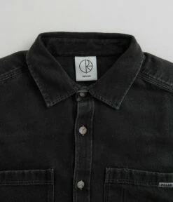 Polar Denim Mike Shirt - Silver Black -FLATSPOT Sales polar denim mike shirt silver black 4