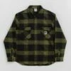 Polar Flannel Mike Shirt - Black / Army Green -FLATSPOT Sales polar flannel mike shirt black army green 1
