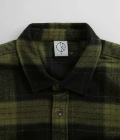 Polar Flannel Mike Shirt - Black / Army Green -FLATSPOT Sales polar flannel mike shirt black army green 4