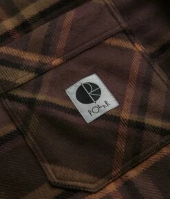 Polar Flannel Mike Shirt - Brown / Mauve -FLATSPOT Sales polar flannel mike shirt brown mauve 3