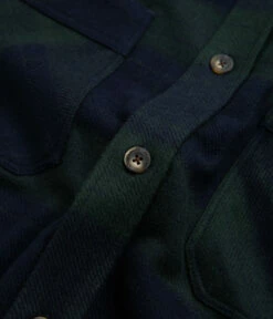 Polar Mike Flannel Shirt - Navy / Teal -FLATSPOT Sales polar mike flannel shirt navy teal 5