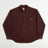 Polar Mitchell Herringbone Shirt - Wine -FLATSPOT Sales polar mitchell herringbone shirt wine 1