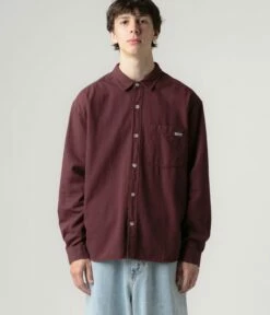 Polar Mitchell Herringbone Shirt - Wine -FLATSPOT Sales polar mitchell herringbone shirt wine 1 a8117bac e11d 4ba2 8a0b c42ab6fb0174