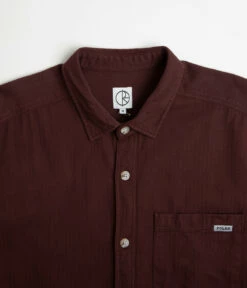 Polar Mitchell Herringbone Shirt - Wine -FLATSPOT Sales polar mitchell herringbone shirt wine 5