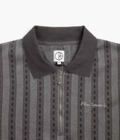 Polar Road Zip Polo Shirt - Graphite -FLATSPOT Sales polar road zip polo shirt graphite 3