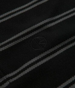 Polar Stripe Long Sleeve Polo Shirt - Black -FLATSPOT Sales polar stripe long sleeve polo shirt black 3