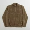 Polar Stripe Velour Zip Neck Sweatshirt - Beech -FLATSPOT Sales polar stripe velour zip neck sweatshirt beech 1