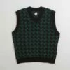 Polar Zig Zag Knit Vest - Black / Dark Teal -FLATSPOT Sales polar zig zag knit vest black dark teal 1